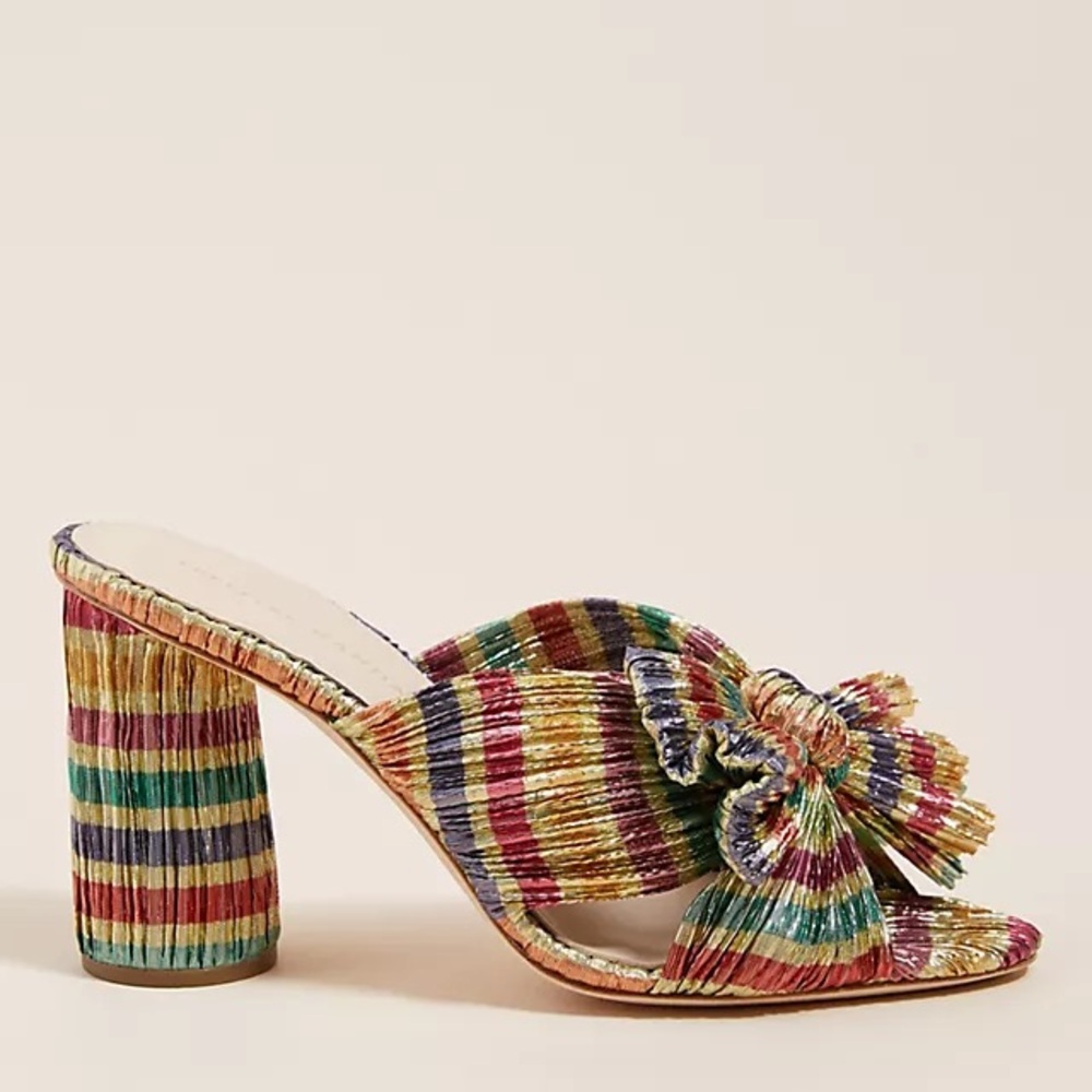 NEW LOEFFLER RANDALL Penny Knotted Candy Stripe Mule Sandal size 9.5